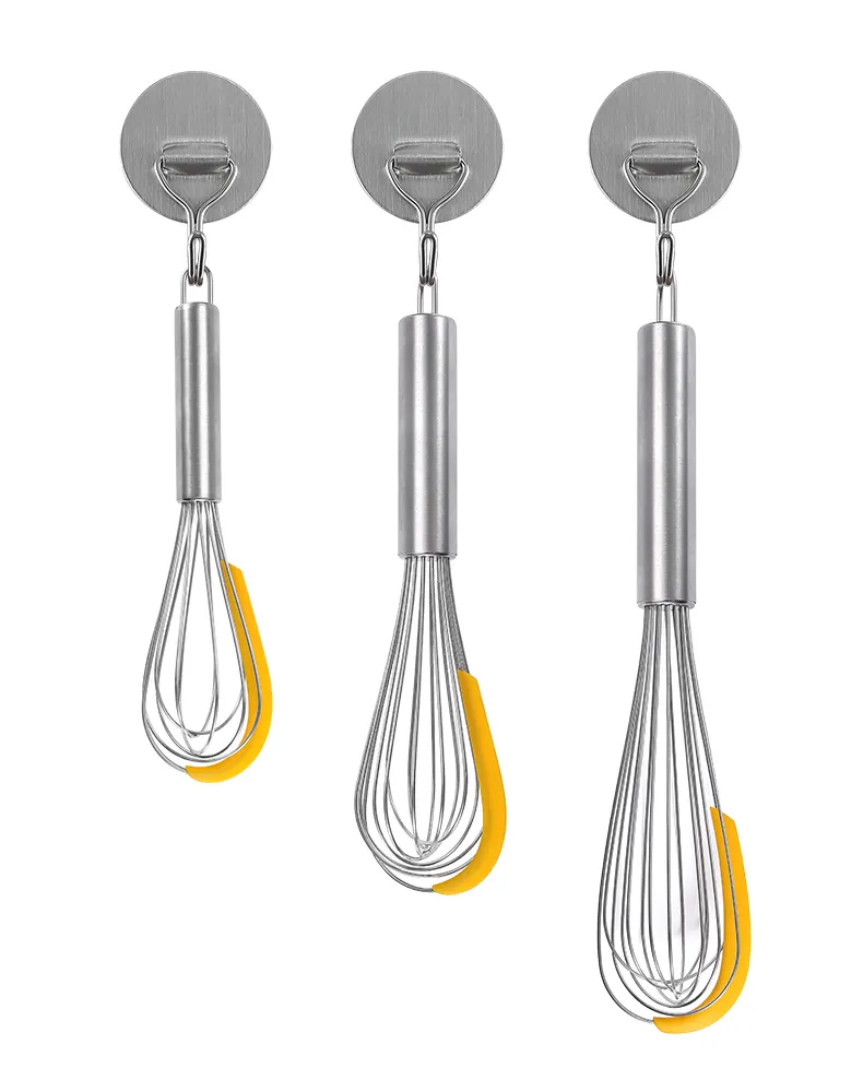 Manjia Baking Stir 2 in 1 Egg Beater with Silicone Scraper Egg Separator Hand Mixer Wire Balloon Egg Whisk