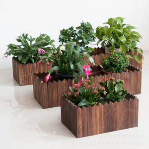 Rectangular Wooden <b>Succulent</b> Planter Natural Wood Color Desktop Or Floor Standing Minimalist Design Flower <b>Pot</b> - Product Image 4