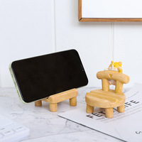 Dessin animé chaton chiot tabouret support de téléphone portable chaise de bureau Mini Compact Micro paysage résine artisanat ornements décoratifs