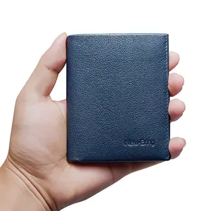 Guangzhou factory odm vintage genuine leather men short wallet with rfid protect custom order wholesale bifold leather wallets
