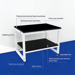 Table de travail en acier pour laboratoire, établi industriel en métal pour atelier technique - Product Image 2