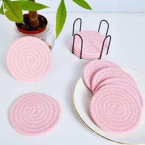 <b>Drink</b> <b>Coasters</b> with Holder Set of 10 Cotton Woven Absorbent <b>Coasters</b> for <b>Drinks</b> Minimalist Home Decor <b>Coaster</b> Set - Product Image 6