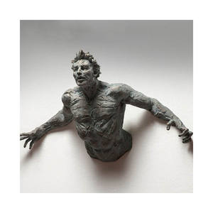 Figuras de Arte Metálico Antiguo Talladas a Mano, Estatua de Pared 3D de <span class=keywords><strong>Hombre</strong></span> de Bronce y Latón de Tamaño Real, Precios de Esculturas - Product Image 6