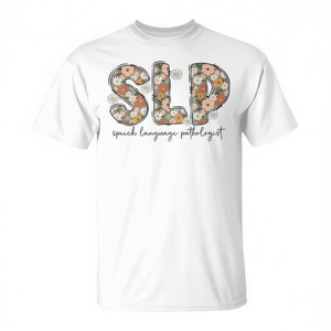 Camiseta para logopedista con diseño floral, color blanco, unisex - Product Image 2