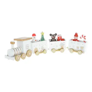 Рождественский деревянный поезд Санта фестиваль орнамент Декор подарок игрушка для рождественской вечеринки