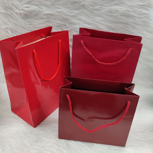 Red Glossy Paper Gift Bags Rope Handle Shopping <b>Packaging</b> Bags Custom Logo Retail Boutique Use Jewelry <b>Packaging</b> Bags with Logo - Product Image 1
