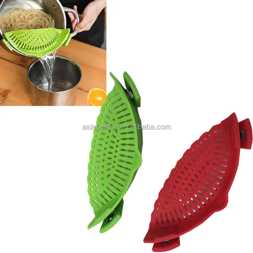 Silicone Snap Colander Clip-on Kitchen Food Strainer For Pots Colander