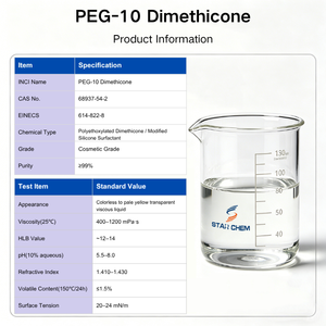 Materias Primas Cosméticas y Químicas de Uso Diario, Aceite de Silicona Modificado con Poliéter PEG-10 para Cabello y Piel, <span class=keywords><strong>CAS</strong></span> 68937-54-2 - Product Image 1