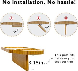 Nouveau plateau de rangement en bois pour canapé, plateau de service pour collations et petit-déjeuner pour salon, plateau de rangement pour fruits et collations pour canapé relax - Product Image 4