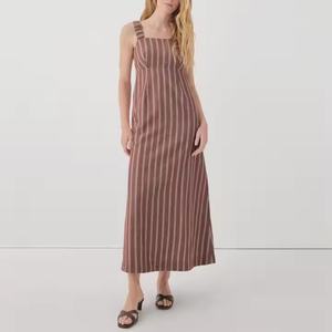 Nouvelle robe d'été de haute qualité pour femme, style Y2K, style doux, sans manches, col carré, robe maxi en lin, robe modeste - Product Image 5