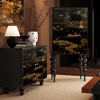 Armoires de rangement en bois modernes noires pour salon et chambre à coucher, console simple, petite table d'appoint, livraison directe DDP
