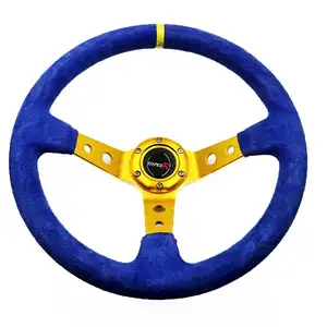 Fabricante personalizado de volante esportivo de alta qualidade em estoque de volante de camurça multicolorido para carros modificados