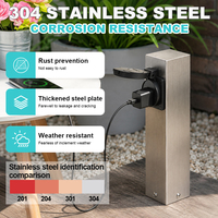 Mini borne de connexion RV en acier inoxydable 304 NEMA 3R résistante aux intempéries, prise de cour extérieure pour jardin, cour, camping