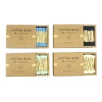 Nuovo arrivato Stock di moda di alta qualità all'ingrosso Oem 200 confezioni <span class=keywords><strong>tamponi</strong></span> di cotone di bambù a doppia testa - Product Image 2