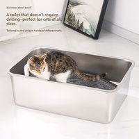 Nuevo Tazón para Gatos de Acero Inoxidable de Gran Capacidad con Rejilla Extraíble, Ecológico y Antiadherente para Gatos