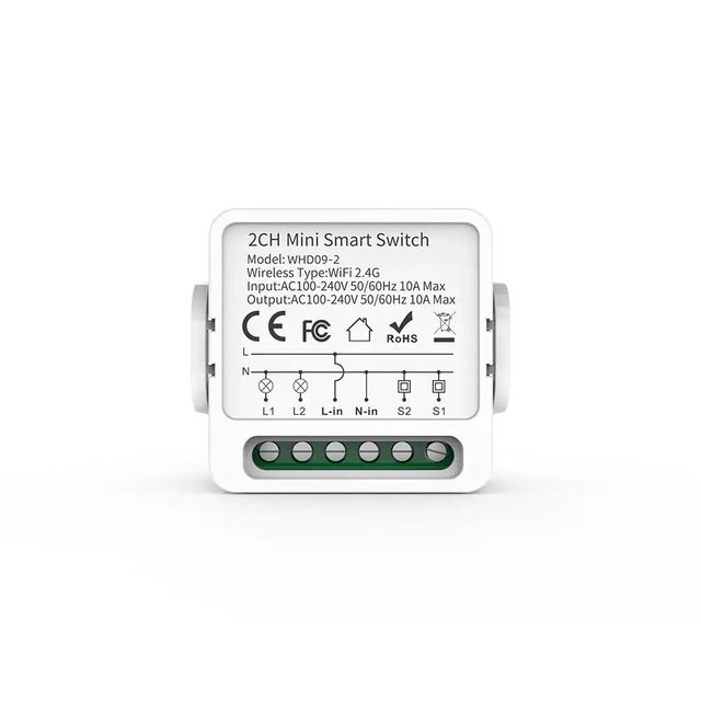 ANDELI AMS-W 1CH ABS WiFi Switch Module with Neutral Wire Support Alexa Google Home IP26 3A for Smart Home System