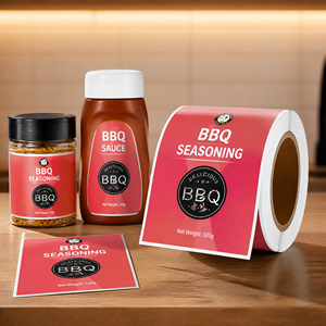 Custom High Quality Manufacturer Printed Glossy <b>Spice</b> Food Hot Pepper Sauce Food Sticker <b>Label</b> - Product Image 1
