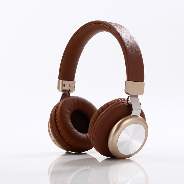 Factory Hotselling OEM/ODM Business Style Blue Tooth Wireless Headphone with Leather Head Band and TF Card Expansion Slot