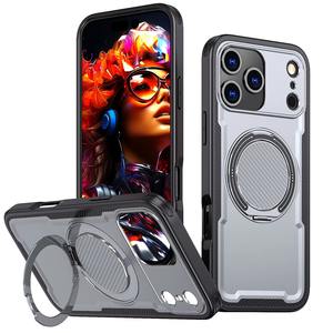 Funda Magnética para Teléfono con Soporte Giratorio, Resistente a Impactos, Compatible con la Serie 12-17 Pro Max, Fabricación ODM OEM - Product Image 1