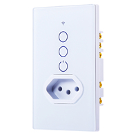 JRUMP-Interrupteur intelligent standard brésilien, prise murale combinée, prise en charge Alexa WIFI, maison intelligente, luxe
