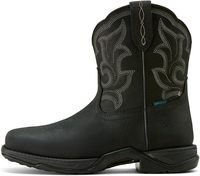 Bottes de travail imperméables en cuir véritable, hauteur mi-mollet, style western