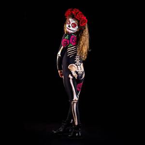 Costume d'Halloween pour enfants et adultes, squelette effrayant, combinaison de crâne, fête de carnaval, costume parent-enfant - Product Image 4