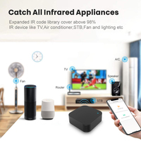 Remote Control IR WiFi/Zigbee Pintar Modern Glomarket dengan Sensor Suhu dan Kelembapan, Material PC, Mendukung Aplikasi Tuya, Alexa, dan Google