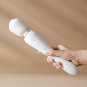 Groothandel big size toverstaf-Grote Dual Vibrator Wit Silicone Rubber Vrouwen Vaginale Vibrator Massager Toverstaf Sex Toy