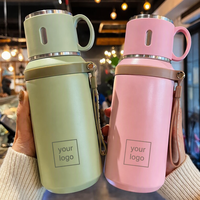 Nouvelle tasse isotherme à double paroi en acier inoxydable 304, design moderne et minimaliste, avec infuseur à thé, petite tasse créative avec couvercle, bouteille d'eau