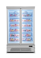 Kulkas tegak Freezer Guangzhou dengan pintu kaca berengsel lemari es & Freezer kulkas pintu ganda