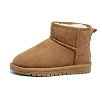 Sepatu Bot Salju Pria Wanita Bahan Suede Kulit Sapi Asli Australia, Ringan, Termal, Anti-Selip, dan Bernapas