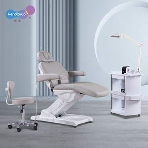 Cama Eléctrica Facial de 3 Motores para Salón de Belleza, Gris Claro, Silla Reclinable para Esteticista, Mesa y Cama de Masaje - Product Image 2