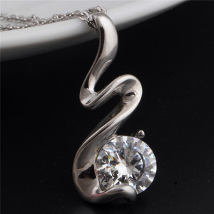Collar con colgante de diamante en forma de lágrima para mujer, corte brillante redondo, acero inoxidable, joyería de regalo, cadena de 55cm - Product Image 2
