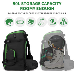 Mochila Ligera para Botas, Mochila <span class=keywords><strong>de</strong></span> Viaje Personalizada para <span class=keywords><strong>Esquí</strong></span> y Snowboard con Compartimento para Casco, Protector <span class=keywords><strong>de</strong></span> Botas y Porta <span class=keywords><strong>Equipo</strong></span> - Product Image 6