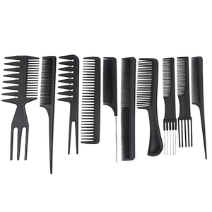 Set da 10 Pezzi di Pettini da Barbiere all'Ingrosso Pettine da Taglio in Plastica Nera Pettini per Capelli per Salone e Uso Domestico - Product Image 1