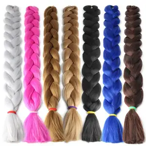 Wholesale 165g 82"Jumbo Extension Fiber Crochet Braiding Hair Pre Stretch,New Ombre Synthetic Braid Jumbo Hair Bulk For Braids