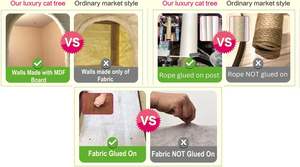 Hoge extra grote kattenboom, kattentoren, condo, kattenhuis voor grote binnenkatten, speel-, krab-, schuil- en klimactiviteitenmeubel met speeltje - Product Image 6