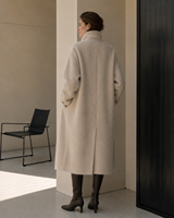 Manteau élégant en laine épaisse et longue à col roulé pour femmes, doux et brossé, pour l'hiver