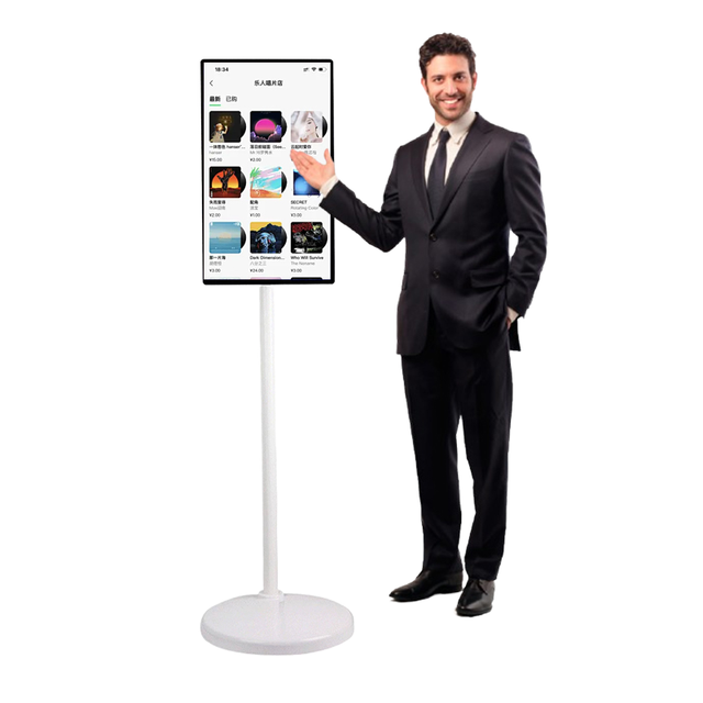 32" Full HD Touchscreen Smart Portable TV, 360° Rotating Stand, Built-in Battery, for Home & Entertainment
