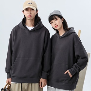 Sudadera con Capucha Gruesa de Terciopelo Sintético de Cordero de 480g, Forrada, Unisex, de Corte Holgado, para Otoño - Product Image 4