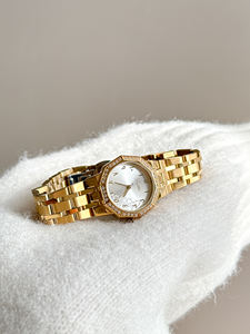 Scottie 9799 <span class=keywords><strong>montre</strong></span> analogique à quartz de luxe pour femme cadran à chiffres romains classique <span class=keywords><strong>bracelet</strong></span> en acier inoxydable rétro orné de diamants - Product Image 3