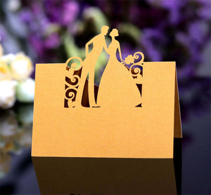 Porte-cartes en papier creux pour la marié<span class=keywords><strong>e</strong></span> et le marié, porte-<span class=keywords><strong>carte</strong></span> de nom de Place pour mariage, fête de mariage, de douche, siège <span class=keywords><strong>e</strong></span> Place, <span class=keywords><strong>carte</strong></span> de Table pour décoration de fête - Product Image 3