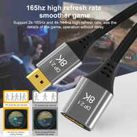 Cable de Extensión DP 2.1 8K/60Hz 4K/120Hz HDR 40Gbps Transmisión de Datos de Alta Velocidad, para Monitores de Juegos y PC de Escritorio/GPU