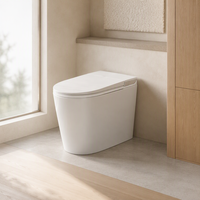 WC intelligent à poser au sol avec bidet intégré, siège chauffant, chasse d'eau automatique et télécommande