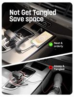 Câble de chargeur enroulé LISEN avec extension flexible courte à longue pour l'intérieur de la voiture, téléphone iPhone 17 16 Samsung S25