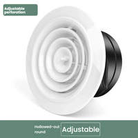 Diffuseur d'air de plafond rond réglable, grille de ventilation en plastique détachable pour salle de bain, cuisine, ventilateur d'extraction, ventilation CVC