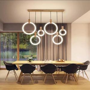 JYLIGHTING Acrylique Anneaux Pendentif Lumière Escalier Bois Suspendu Moderne LED Lustre Plafond Nordique Salon Hôtel Pendentif - Product Image 5