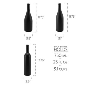 Bouteilles de vin en verre revêtu noir mat, 750ml, 12 pièces, différentes tailles, pour vin fait <span class=keywords><strong>maison</strong></span> - Product Image 4