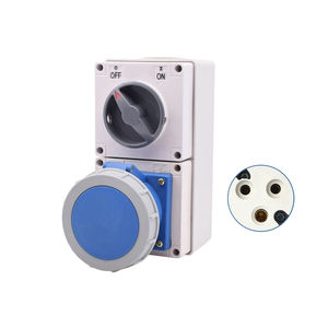 Interrupteur-<span class=keywords><strong>prise</strong></span> combiné <span class=keywords><strong>de</strong></span> qualité industrielle, étanche à la poussière, à l'eau et à la pluie, indice <span class=keywords><strong>de</strong></span> protection IP67, <span class=keywords><strong>32A</strong></span> 250V, <span class=keywords><strong>triphasé</strong></span> 380V, avec matériau PC - Product Image 5