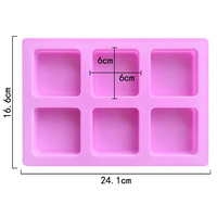 064 Werks bestand 6 Hohlräume Rechteckform Silikon kuchen form DIY Seifen herstellungs formen Silikon kerzen formen Silikon harz bpa f